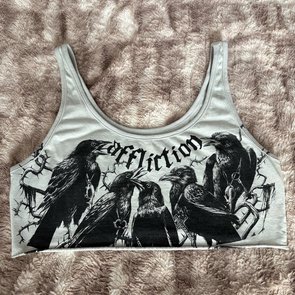 Affliction graphic crop top